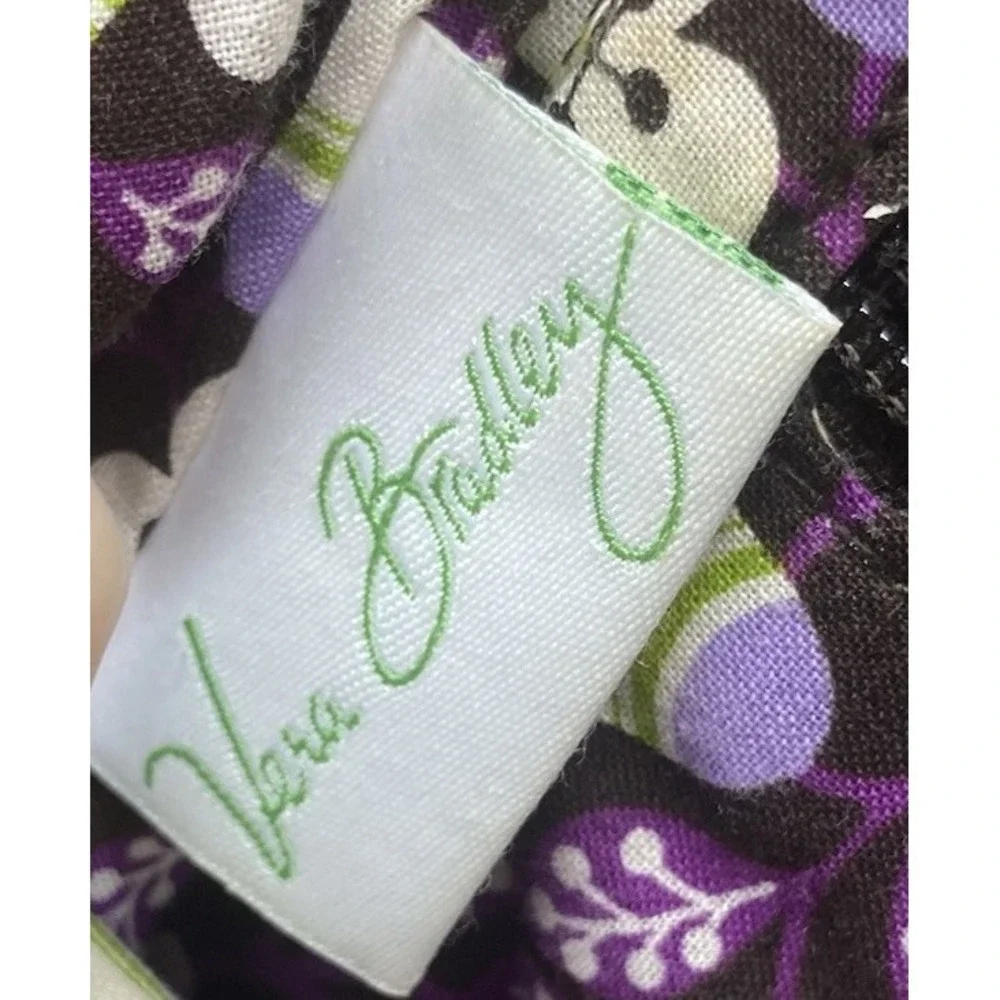 Vera Bradley Eloise-Plum Petals-Hand Bag Purse Kiss-Lock Double Straps W/Wallet